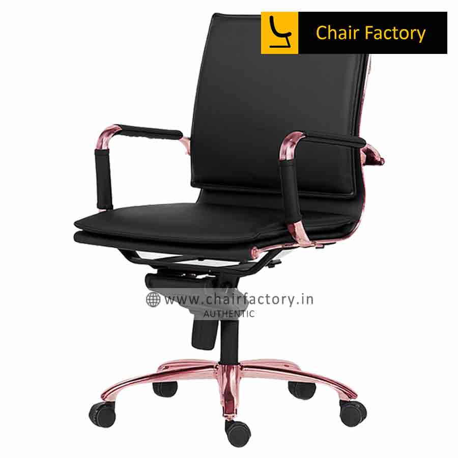 James Double Cushion Rose Gold Mid  Back Conference Room Chairs